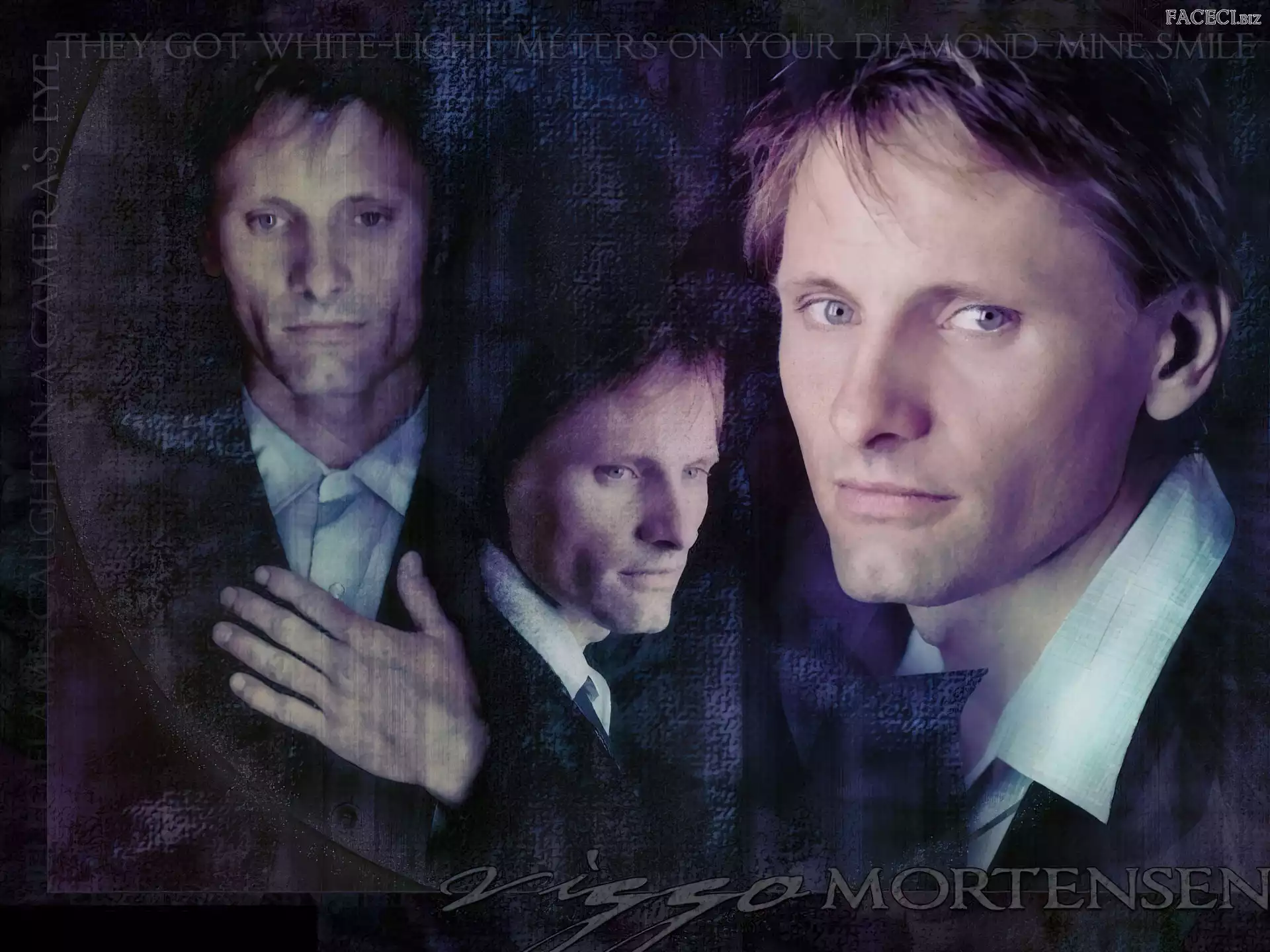 Viggo Mortensen, niebieskie oczy